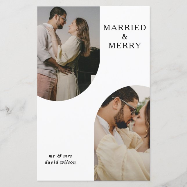 Tarjeta navideña de dos fotos para doble arco mode (Anverso)