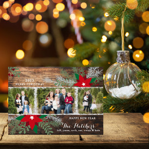 Tarjeta navideña de encerado de madera oscura de P