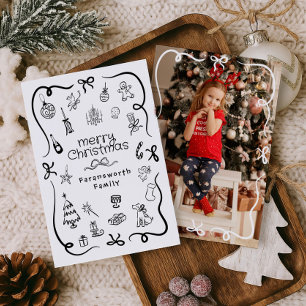 Tarjeta navideña de escritura manual