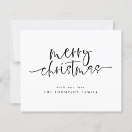 Tarjeta navideña de escritura mínima de presupuest