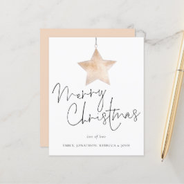 Tarjeta navideña de estrella Minimalista de presup