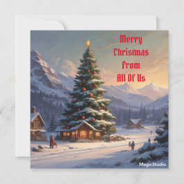 Tarjeta navideña de Feliz descargable de AI