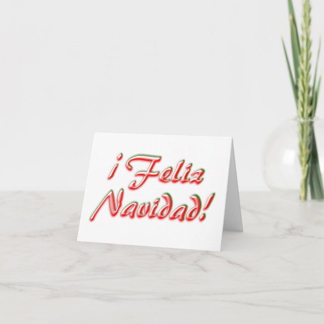 Tarjeta navideña de Feliz, español (Anverso)