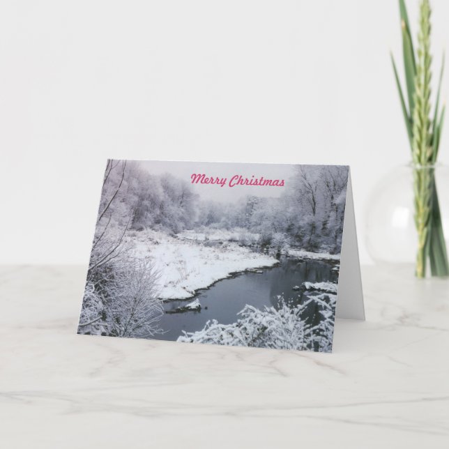 Tarjeta navideña de ferry de invierno (Anverso)