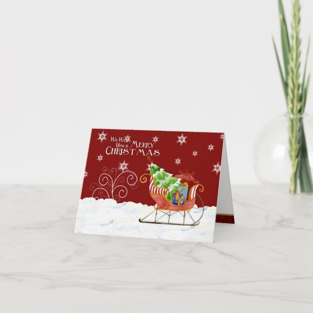 Tarjeta navideña de ferry de la estrella de Santa  (Anverso)