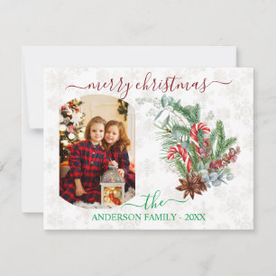 Tarjeta navideña de ferry de la familia de fotos d