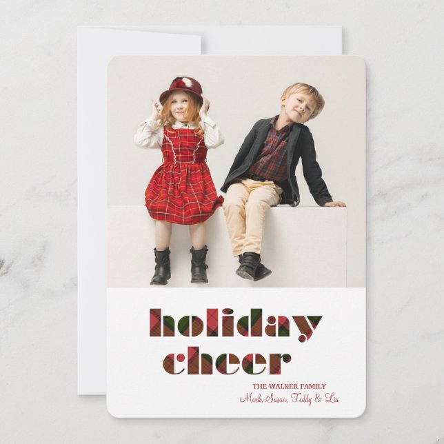 Tarjeta navideña de festividad con foto (Anverso)