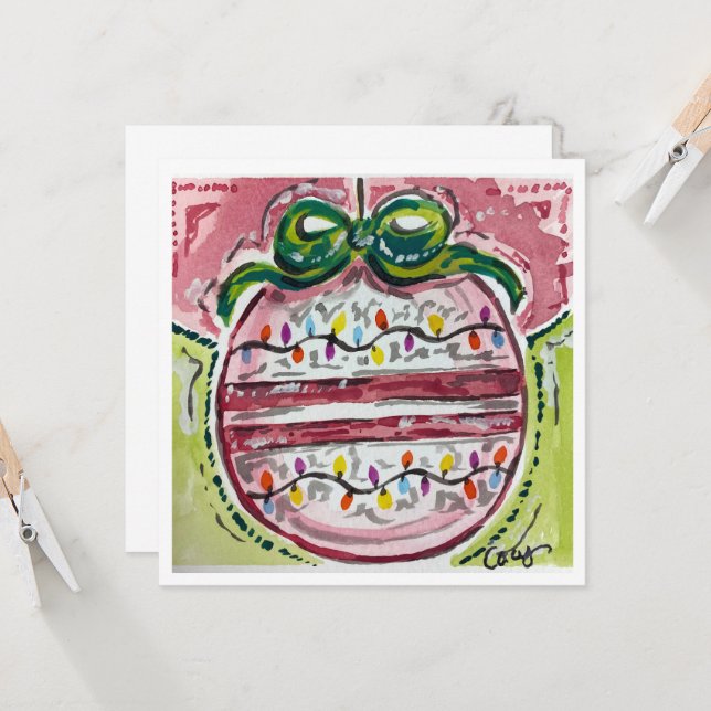 Tarjeta navideña de festividad de adorno (Anverso/Reverso In Situ)