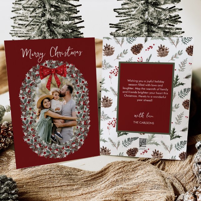 Tarjeta navideña de festividad de festividad roja (Subido por el creador)