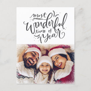 Tarjeta navideña de festividad de nieve Ferry