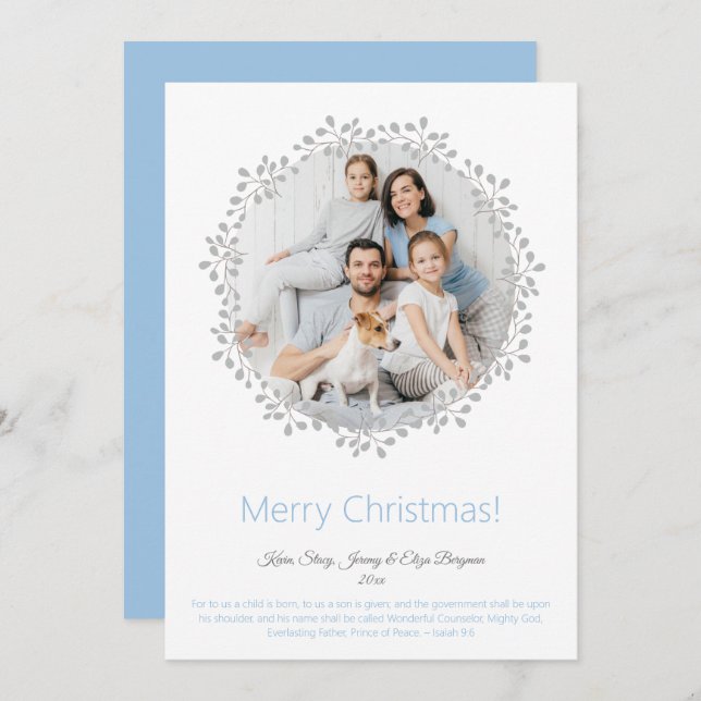 Tarjeta navideña de festividad plana Merry Christm (Anverso / Reverso)