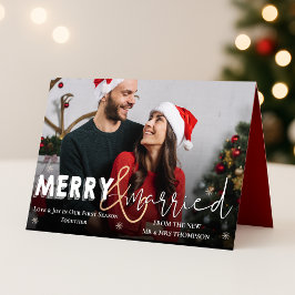 Tarjeta navideña de festividad por primera vez con