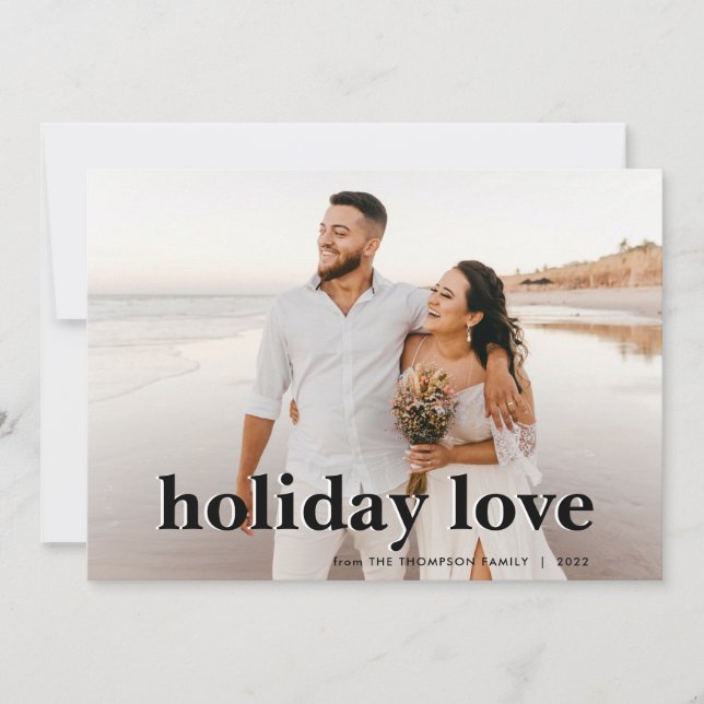 Tarjeta navideña de festividades clásicas de amor  (Anverso)