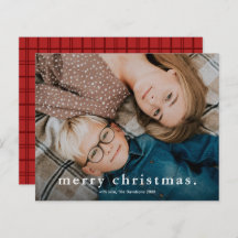Tarjeta navideña de foto simple de tipo simple de 