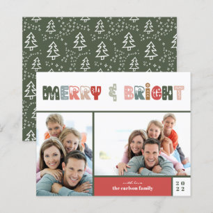 Tarjeta navideña de fotos brillante y dulce de pre