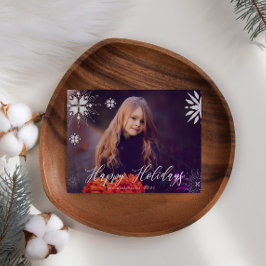 Tarjeta navideña de fotos con parkake de nieve de 