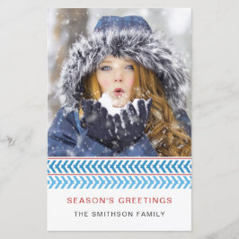 Tarjeta navideña de fotos con títulos en blanco y