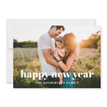 Tarjeta navideña de fotos de Año Nuevo