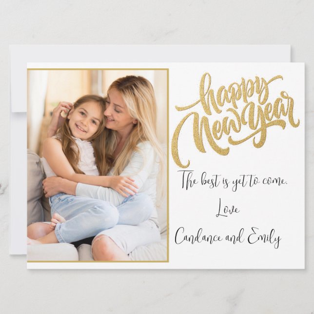 Tarjeta navideña de fotos de Año Nuevo (Anverso)