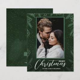 Tarjeta navideña de fotos de bienvenida con presup