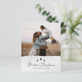 Tarjeta navideña de fotos de Budget Rustic Merry C