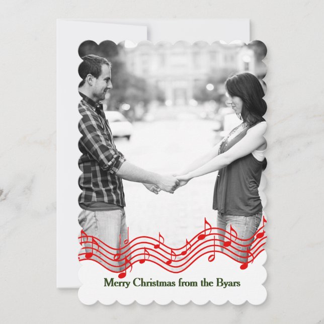 Tarjeta navideña de fotos de Navidades rojos (Anverso)