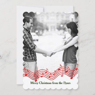 Tarjeta navideña de fotos de Navidades rojos