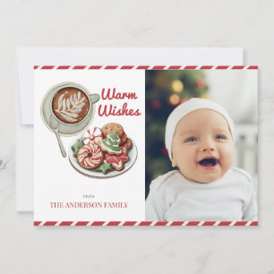 Tarjeta navideña de fotos de Navidades rojos de co