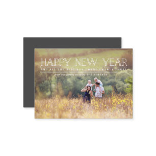 Tarjeta navideña de fotos del año nuevo feliz