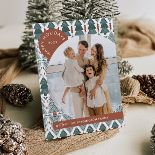 Tarjeta navideña de fotos del árbol de Navidad de