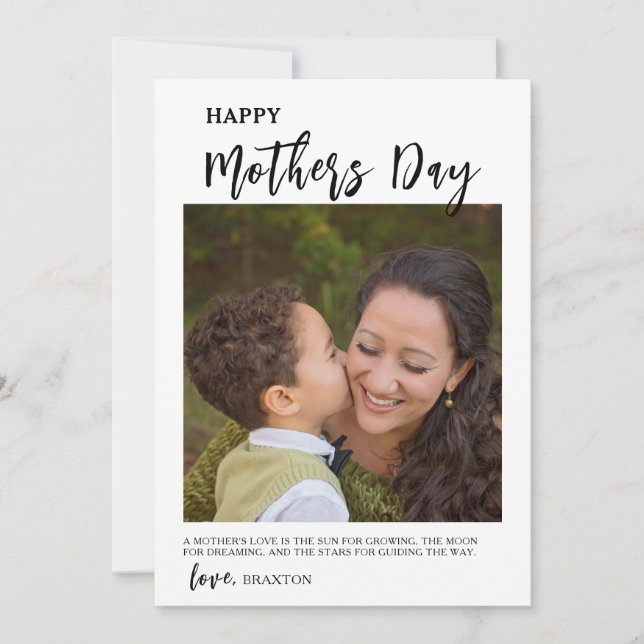 Tarjeta navideña de fotos del Día de la Madre (Anverso)