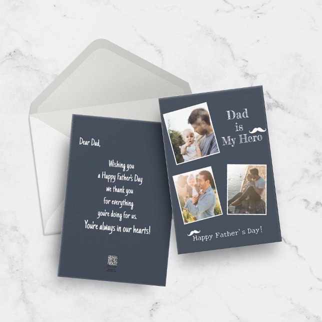 Tarjeta navideña de fotos del Día del Padre Feliz (Subido por el creador)
