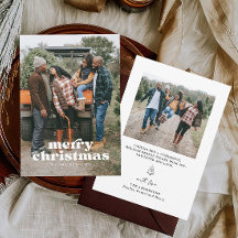 Tarjeta navideña de fotos familiares Merry
