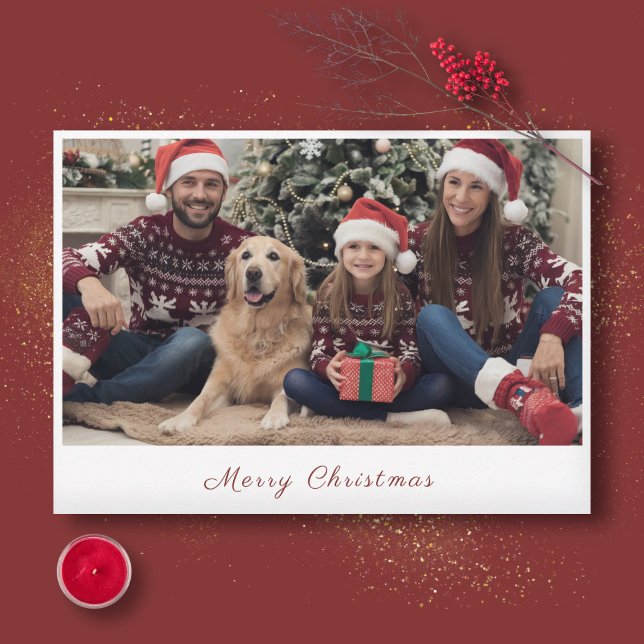 Tarjeta navideña de fotos familiares Merry navidad (Family Photo Merry Christmas Holiday Card)