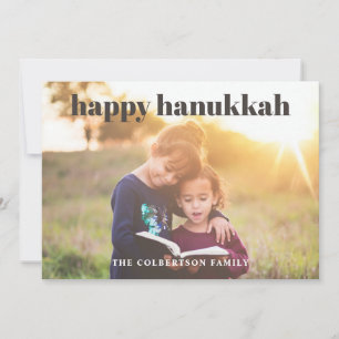 Tarjeta navideña de fotos feliz Hanukkah