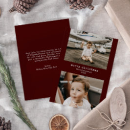 Tarjeta navideña de fotos minimalista Merry Christ