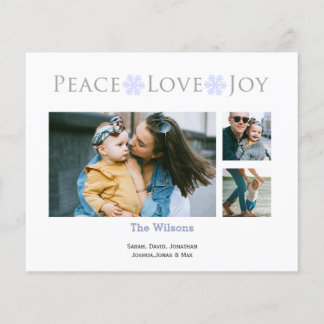 Tarjeta navideña de fotos simple de amor por la pa