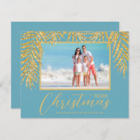 Tarjeta navideña de fotos tropicales de ferry de p