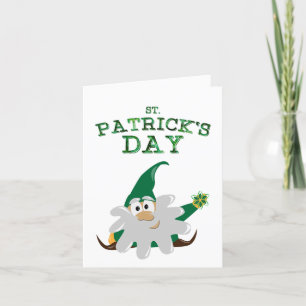 Tarjeta navideña de gnome del Día de San Patricio