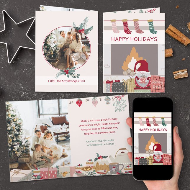 Tarjeta navideña de guiones fotográficos para el h (Cozy Christmas Home Photo Script Holiday Card ©Susanne Sachers - Sunny Mind Design 🌞)