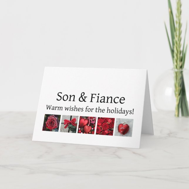 tarjeta navideña de hijo y prometido (Anverso)