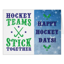 Tarjeta navideña de hockey sobre hierba