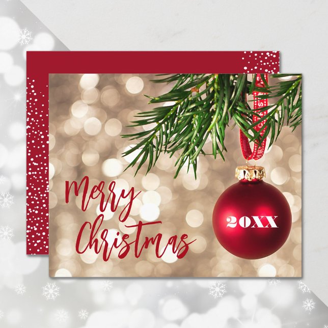 Tarjeta navideña de honor para navidad con adorno  (Subido por el creador)
