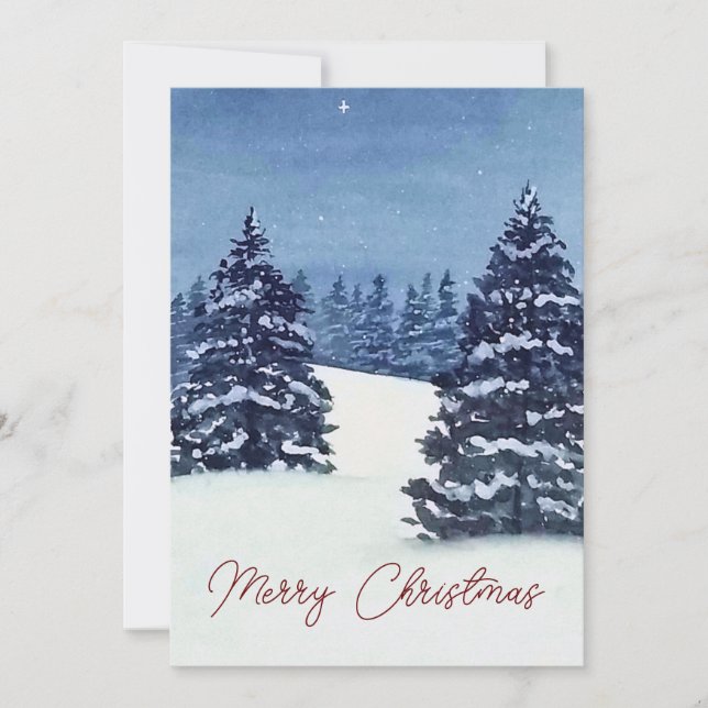 Tarjeta navideña de invierno (Anverso)