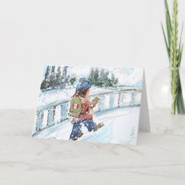 Tarjeta navideña de invierno canadiense