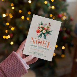 Tarjeta navideña de invierno con estilo de maravil