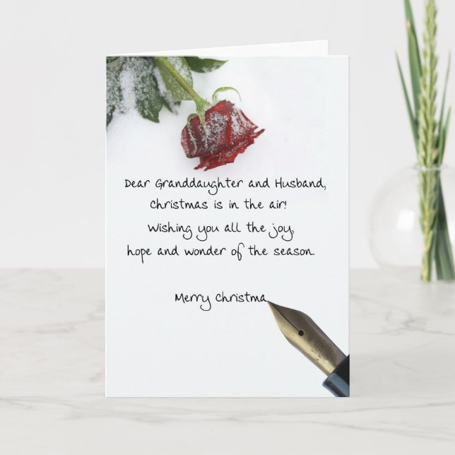 Tarjeta navideña de la abuela y el marido (Anverso)