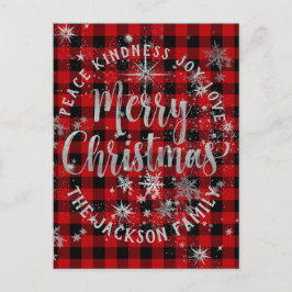 Tarjeta navideña de merry con guión plateado de bú