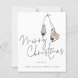 Tarjeta navideña de merry de patines de hielo Mini