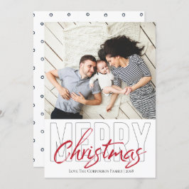 Tarjeta navideña de merry de tipo negrita